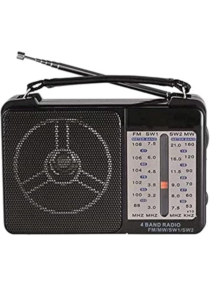 RX-607AC Mini Electric Radio with Classic Design, Black - Image 2
